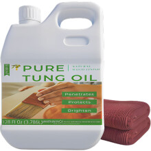 Godora 128 oz Pure Tung Olie voor Houtafwerking, Houtverzegeling voor Binnen & Buiten, Waterdichte Tung Olie