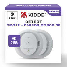 Rilevatore di Fumi e Monossido di Carbonio Kidde, 10 Anni di Batteria, Avvisi Vocali, LED, 2 Pezzi