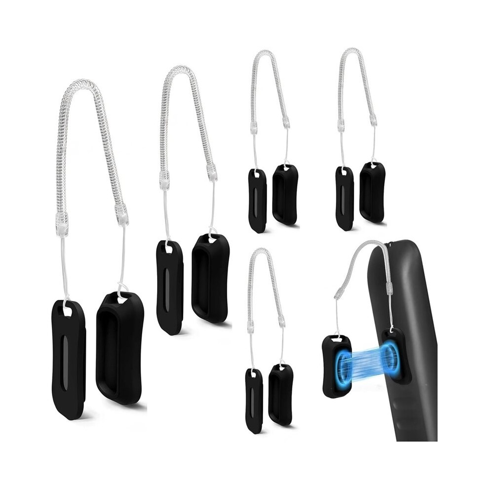 Magnetic Remote Control Holder With Anti-Lost Spring Rope, 5 Pack No Drill Adhesive Remote Leash For Tv, Ac, Fan Remotes 6034078767125