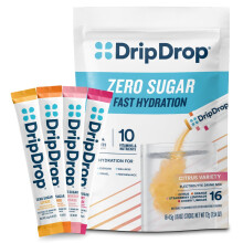 DripDrop Pacchetti Idrazione Senza Zucchero - Varietà Zero Citrus - Polvere Elettroliti Monodose - Cherry Limeade, Citrus, Arancia, Fragola