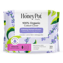 Honey Pot 100% Biologische Katoenen Bedekking Kalmerende Kruidige Infusie Pads, 20 Stuks