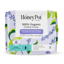 Honey Pot 100% Biologisch Katoenen Dekking Kalmerende Kruidige Super Pads, 16 Stuks
