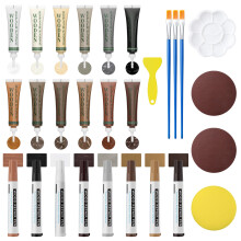 Kit di Riparazione per Mobili in Legno Oriflame: 12 Colori di Filler e 8 Pennarelli - Restaura Graffi/Fessure/Fori/Macchie