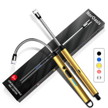 Accenditori Elettrici Ricaricabili 2-Pack, Senza Fiamma, Resistente al Vento, Collo Flessibile 360