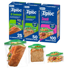 Ziploc 175 Styck Sandwich- och Snackpåsar med EasyGuide Textur