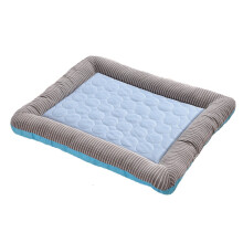 (Blue, L 76X58CM) Cooling Pad Bed for Dogs Cats Puppy Kitten Cool Mat Pet Blanket Ice Silk Material Soft for Summer Sleeping Pink Blue Breathable