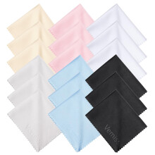 Vemiss 6-Pack Microvezeldoeken voor Brillenreinigen, Herbruikbaar, Draagbaar met Sleutelhanger & Tas - Zonnebrillen, Sieraden, Telefoons