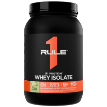 Rule 1 R1 Proteína Aislada de Suero - 25g de Proteína & 6g de BCAA para Recuperación (2 Libras*, Pistacho)