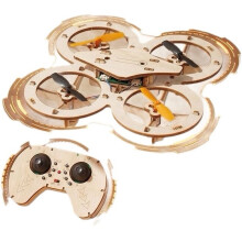 Kit de Drone Quadcopter DIY pour Enfants et Débutants, Jouet Éducatif STEM avec Châssis en Bois, Modèle de Drone Facile à Assembler