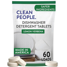 De Clean People Vaatwastabletten - Snijdt Vet & Rinseert Sprankelend Schoon - Residuvrij - Fosfaatvrije Vaatwastabletten (60 Stuks, Citroen Verbena)