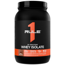 Rule1 R1 Proteine Isolate Siero - 25g Proteine & 6g BCAA da Fonti Isolate e Idrolizzate per Recupero Allenamento (2 libbre, Cioccolato)