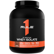 Rule1 R1 Proteina Whey Isolata - 25g Proteine & 6g BCAA da Fonti Isolate & Idrolizzate per Recupero (5 Libbre, Cioccolato)