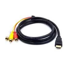 1080P -Compatible Male S-Video To 3 RCA AV Audio Cable W/SCART To 3 RCA Phono Adapter