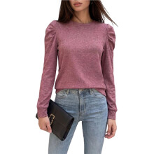 Women'S Summer Long Sleeve Sweater Dressy Business Casual Blouses Rose Red S