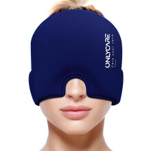 ONLYCARE Bonnet de Soulagement de Migraine, Masque de Refroidissement 360 Gel pour Tension, Migraine