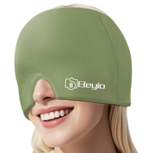 Cap de Soulagement de Migraine, Chapeau Réutilisable en Gel, Noir pour Soulagement de Céphalées, Yeux Gonflés (Vert)
