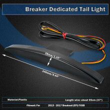 KońCóWka Tylnego BłOtnika Motocykla Lampa Tylna LED Hamulca dla Breakout FXSB 2013-2019 KońCóWka Tylnego BłOtnika śWiatłA Czarna Soczewka
