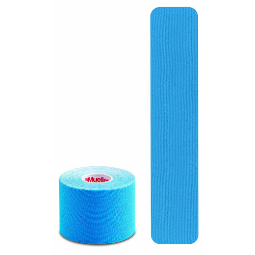 MUELLER Kinesiotape I-Strip Rol (20 Strips), Blauw, 2" x 9.75"