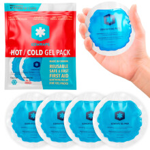 ICEWRAPS Herbruikbare Warmte & Koude Gel Packs voor Pijnverlichting - 5 Pack met Katoenen Achterkant