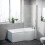 NES Home Nes Home P Shaped RH 1500mm Curved Shower Bath Acrylic Front Panel & Screen 1