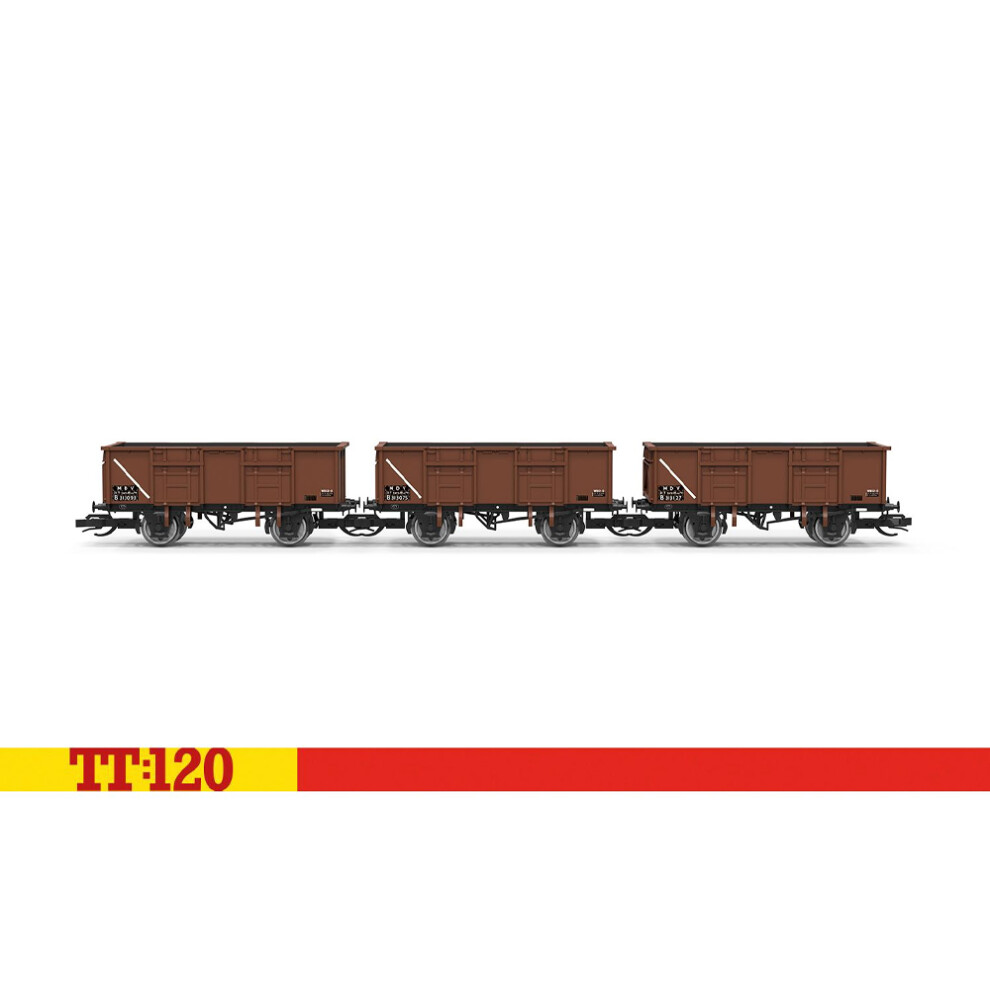 Hornby Tt:120 Tt6039 Br 21T Mineral Wagon Triple Pack 313075/093/127 Coal