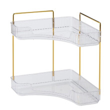 Corner Bathroom Counter Storage Rack Bathroom Countertop Rack Cosmetic Storage Rack Dressing Table Tray 2 Layers