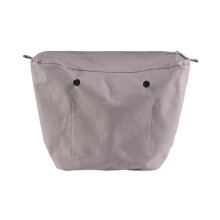 Waterproof Solid Canvas Insert Inner Lining Insert Zipper Pocket for Obag O Bag Handbag Bag Light Gray