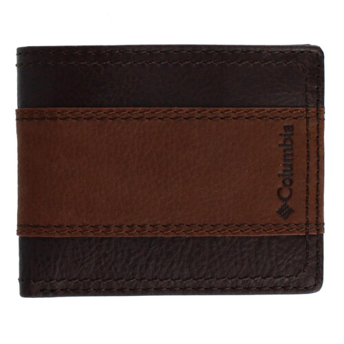 Columbia Men's Leather RFID Two Tone Bifold Wallet