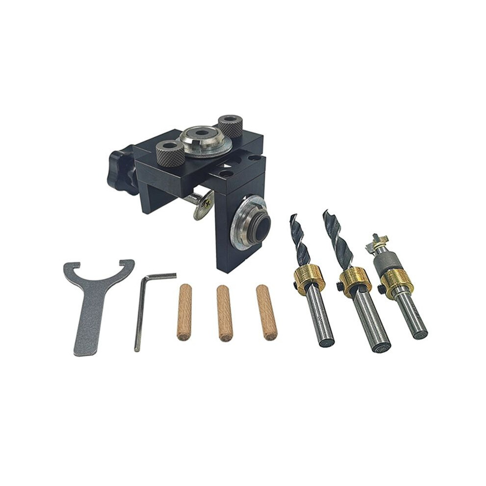 Carpenter's 3-In-1 Punch Locator Without Clamping Table Hole Opener Round Wood Tenon Tool Furniture Punch Locator Set 6033105715177