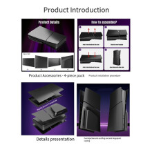 For 5 Slim Hard Plastic Faceplate Shell Replacement Plate Cover for PS5 Console Disc Version Black