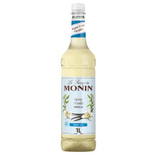 Monin Premium Vanilla Sugar Free Syrup 1L For Coffee And Cocktails. Vegan-Friendly, Allergen-Free, 100 Percent Natural Flavours And Colourings. Sugar