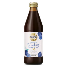 Biona Organic Blueberry Juice, 330ml - 100% Pressed Pure Juice from Organic Farms - Not from Concentrate - No Preservatives or Additives