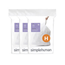 simplehuman Code H 60 Liners, 50% Recycled Custom Fit Bin Bags in