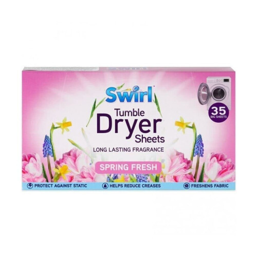 Spring Fresh Tumble Dryer Laundry Sheets 35 Pack For Fresh Clothes &