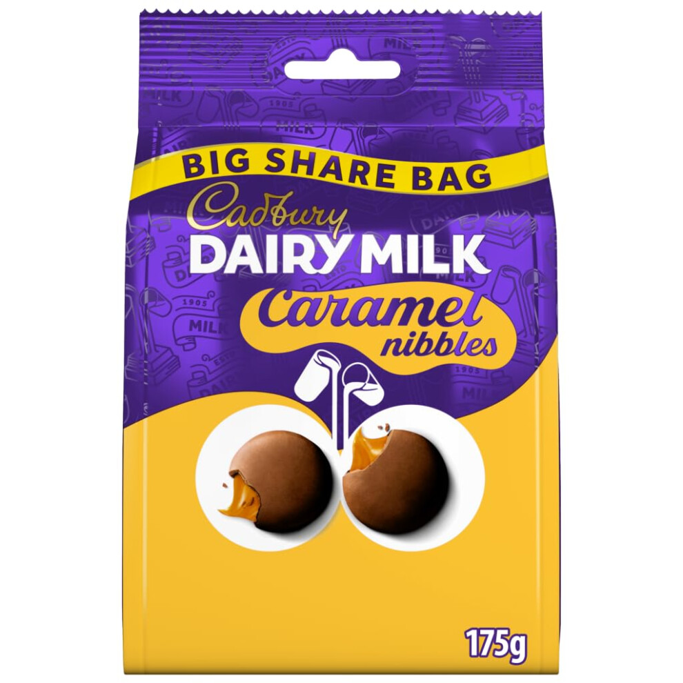 Cadbury Dairy Milk Caramel Nibbles, Milk Chocolate Filled With
