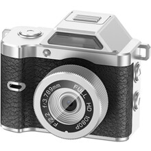 Retro Keychain Camera Compact Thumb Pocket Digital Cam 1080P CCD Flash Magnetic Mount A:Black