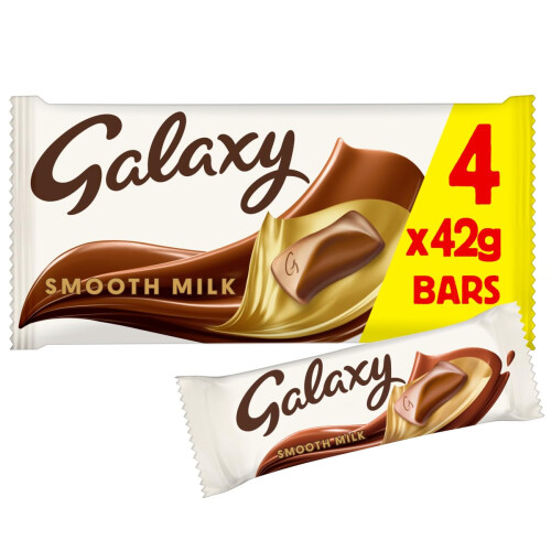 Galaxy Galaxy Smooth Milk Chocolate Bars Multipack 4 x 42g – Milk Chocolate