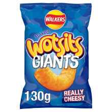 Walkers Wotsits Giants Really Cheesy Vegetarian Baked Snacks 130