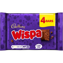 Cadbury Wispa Chocolate Bar, Velvety Bubbly Texture, 23.7g (1 Pack of 4 Bars)