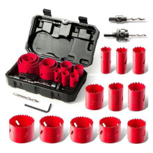 3/4 Inch to 2-1/2 Inch Drilling Crown for Hole Saw Set Tungsten Carbide Tipped Drill Bits for Metal Alloy Iron