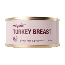 Vilgain Turkey Breast With Salt And Pepper (100 g) Ready-To-Eat Lean Poultry Meat Tin – High Protein Low Fat Canned Turkey, Ethically Sourced
