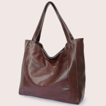 Women's Vintage Oil-wax Pocket Soft Leather Hand Bill Of Lading Shoulder Bag