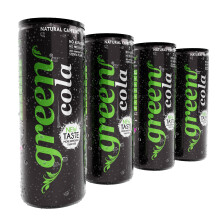 Green Cola - Low Calorie Soft Drink - Sweetened with Stevia, Sugar-Free, Naturally Caffeinated from Green Coffee Beans, No Aspartame