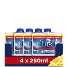 Finish, Dishwasher Cleaner, Lemon Scent, 1.0L (250ml x 4 pck), Removes Grease, Limescale and Dissolves Clogs, Fights Odour for a Cleaner Hygienic Dis