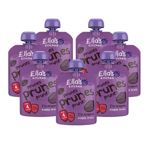 Ella's Kitchen First Taste Prunes 4+ Months, Pack of 7,