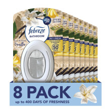 Febreze Bathroom Continuous Air Freshener Vanilla, Pack of 8, Fights