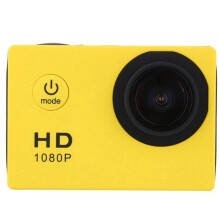 1080P HD Action Camera LCD Screen Waterproof 30m Sports Action Cam for Bicycle, Motorcycle, Skiing, Diving Yellow