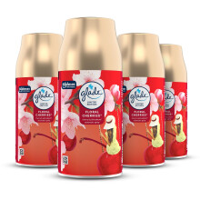 Glade Automatic Spray Refill, Floral Cherries, Air Freshener 4 x 269ml, Packagin