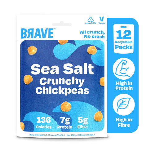 BRAVE Roasted Chickpeas: Healthy Snack, High Protein, Low Calorie -