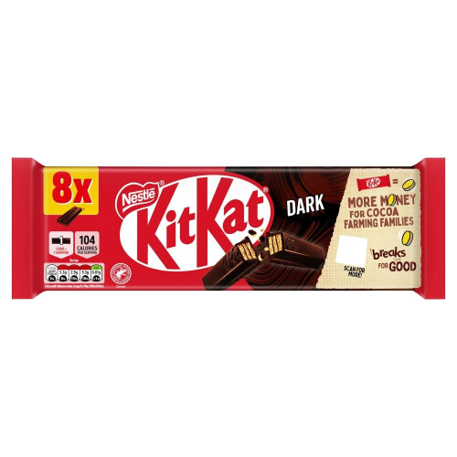 KitKat KitKat 2 Finger Dark Chocolate Biscuit Bars – 8 Pack (8 x 20.7 g) |